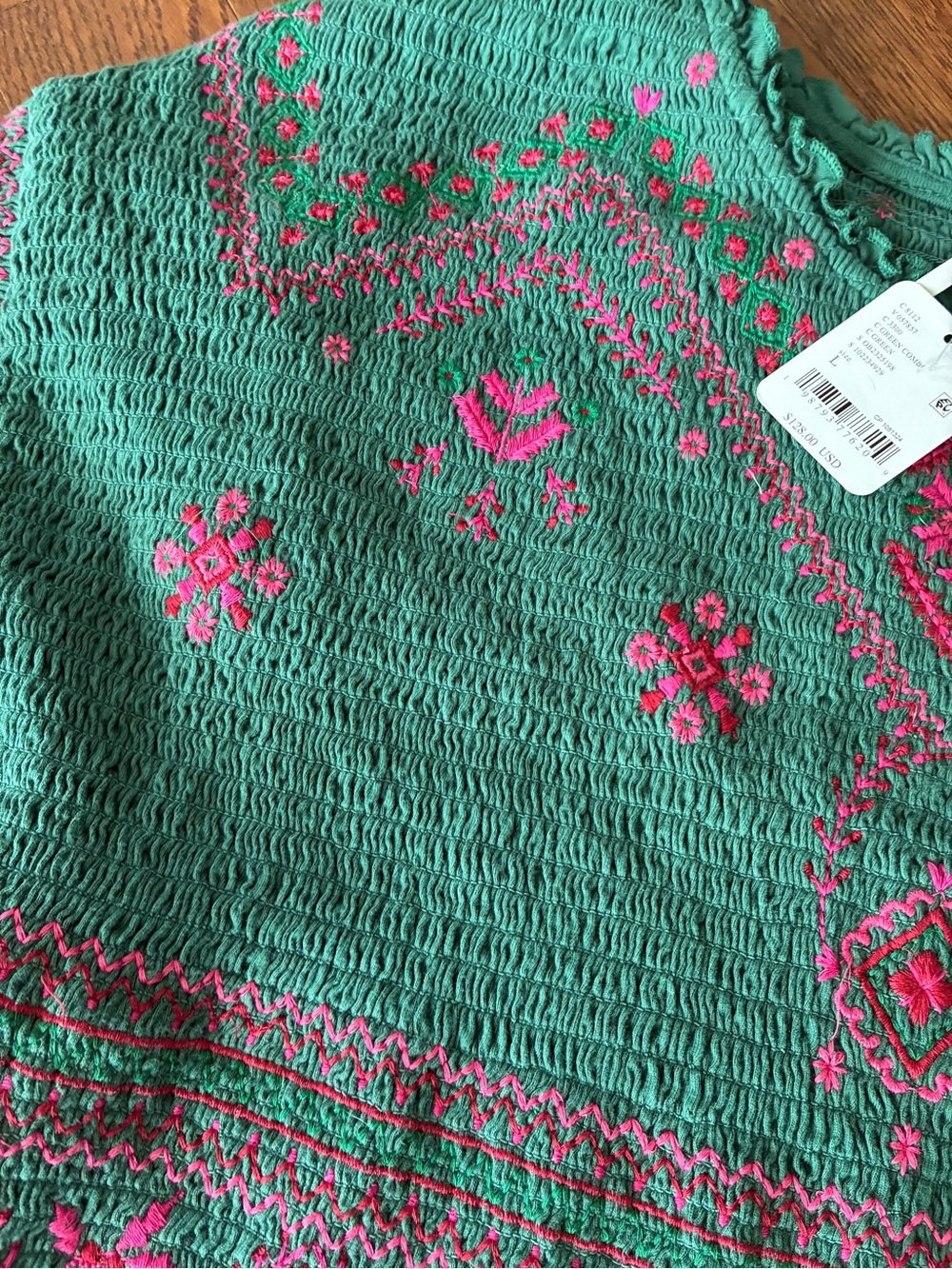 Free People Holly Knot Top with Pink Embroidered Accents - Picture 4 of 9